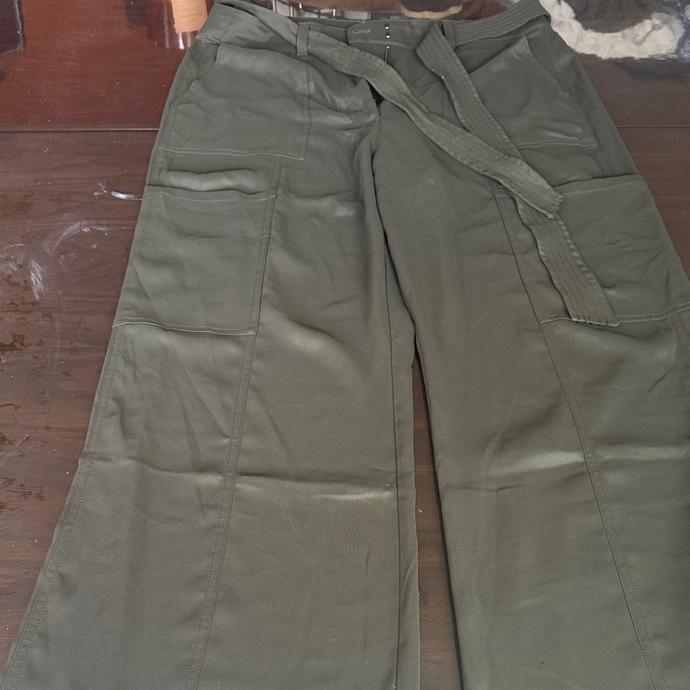 White House Black Market Khaki Wide Leg Pants